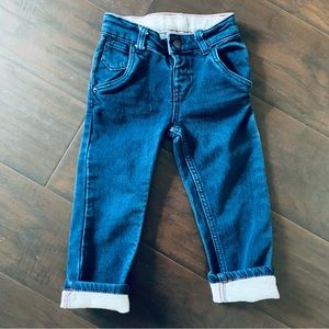 Cat & Jack Toddler Dark Blue Denim Straight Leg Stretchy Jean Pants | Size: 3T